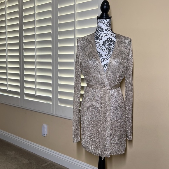 LIONESS • PRINCESS POLLY Take Me To Rio Metallic Gold Mini Dress Size XS - Picture 6 of 16